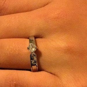 Silver Cubic Zirconia Ring.